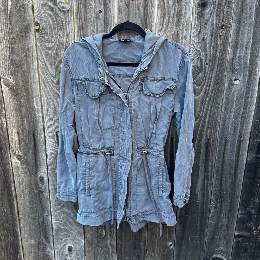 Splendid Ink Blue Full Zip Windward Anorak Utility- Style Jacket Size Small Very